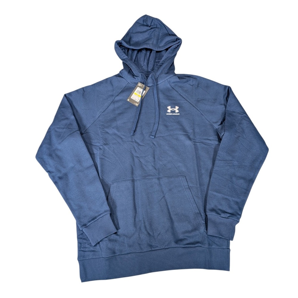 Under Armour Mens Rival Cotton Hoodie Blue Medium 1366723 NWT